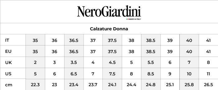 Guida alle taglie nero giardini online